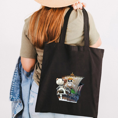 Simpatična anime Monkey D Luffy Roronoa Zoro Jednodijelna ženska platnena torba na rame Ručna torba Tote Eco Shopper Pamučna torba za kupovinu za višekratnu upotrebu
