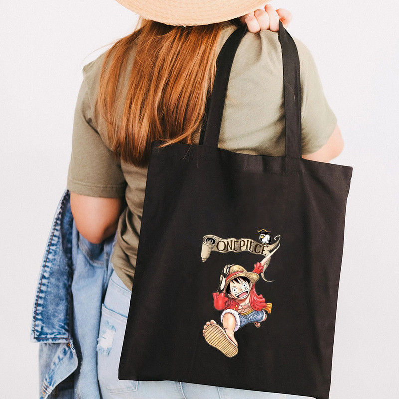 Simpatična anime Monkey D Luffy Roronoa Zoro Jednodijelna ženska platnena torba na rame Ručna torba Tote Eco Shopper Pamučna torba za kupovinu za višekratnu upotrebu