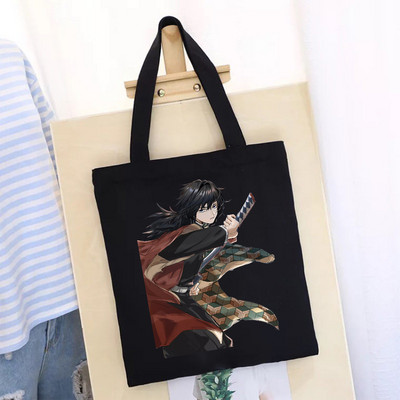 Bevásárlótáska Női táska Démonölő penge bevásárlótáskák hordtáska Újrafelhasználható vászon nagy női nyomat tervező kézitáskák nyomtatva