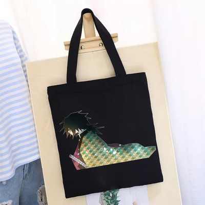Bevásárlótáska Női táska Démonölő penge bevásárlótáskák hordtáska Újrafelhasználható vászon nagy női nyomat tervező kézitáskák nyomtatva