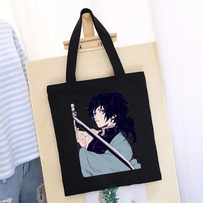 Bevásárlótáska Női táska Démonölő penge bevásárlótáskák hordtáska Újrafelhasználható vászon nagy női nyomat tervező kézitáskák nyomtatva