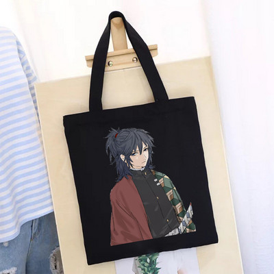 Bevásárlótáska Női táska Démonölő penge bevásárlótáskák hordtáska Újrafelhasználható vászon nagy női nyomat tervező kézitáskák nyomtatva