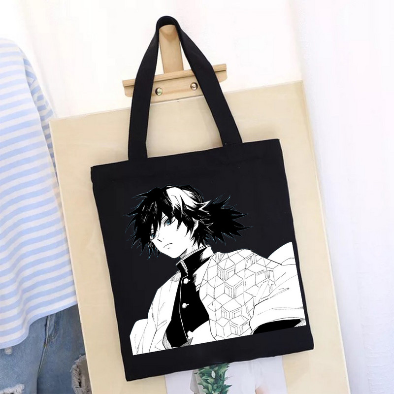 Bevásárlótáska Női táska Démonölő penge bevásárlótáskák hordtáska Újrafelhasználható vászon nagy női nyomat tervező kézitáskák nyomtatva