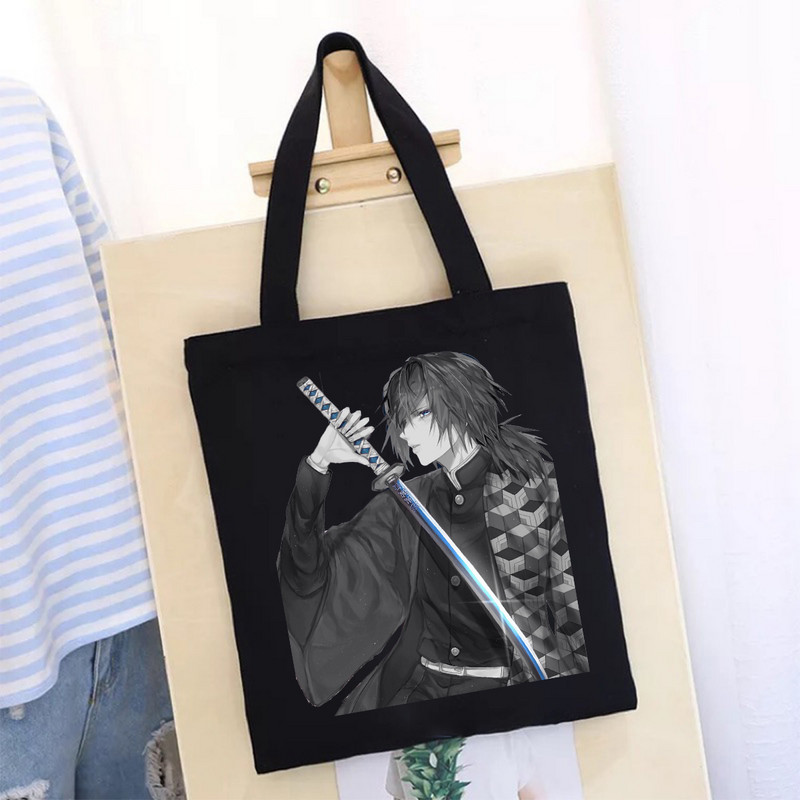 Bevásárlótáska Női táska Démonölő penge bevásárlótáskák hordtáska Újrafelhasználható vászon nagy női nyomat tervező kézitáskák nyomtatva