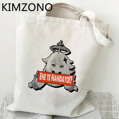 Genshin Impact iepirkumu soma eko audekls bolso pārtikas preču pircējs iepirkumu maisiņš reciclaje atkārtoti salokāms tīkls cabas