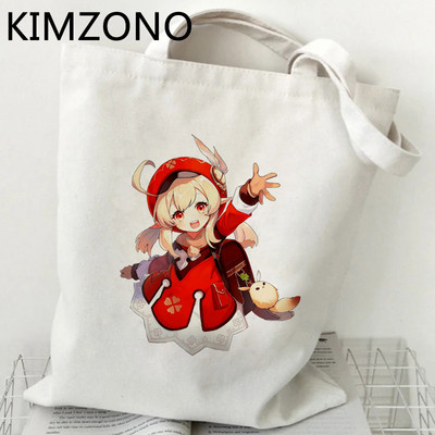 Genshin Impact iepirkumu soma eko audekls bolso pārtikas preču pircējs iepirkumu maisiņš reciclaje atkārtoti salokāms tīkls cabas