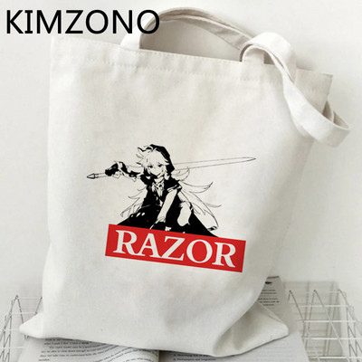 Genshin Impact iepirkumu soma eko audekls bolso pārtikas preču pircējs iepirkumu maisiņš reciclaje atkārtoti salokāms tīkls cabas