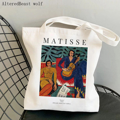 Geantă de cumpărături pentru femei Grand palalis vintage Matisse the cut outs Geanta publicitară de expoziție Harajuku Geanta de umăr din pânză pentru cumpărături