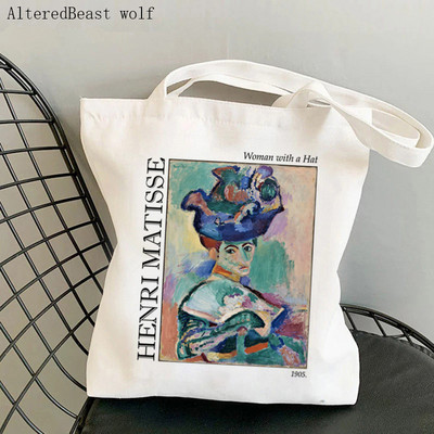 Geantă de cumpărături pentru femei Grand palalis vintage Matisse the cut outs Geanta publicitară de expoziție Harajuku Geanta de umăr din pânză pentru cumpărături