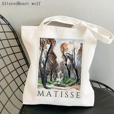 Geantă de cumpărături pentru femei Grand palalis vintage Matisse the cut outs Geanta publicitară de expoziție Harajuku Geanta de umăr din pânză pentru cumpărături