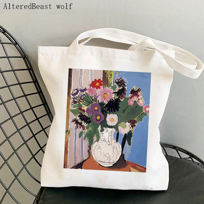 Geantă de cumpărături pentru femei Grand palalis vintage Matisse the cut outs Geanta publicitară de expoziție Harajuku Geanta de umăr din pânză pentru cumpărături