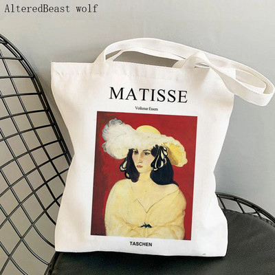 Geantă de cumpărături pentru femei Grand palalis vintage Matisse the cut outs Geanta publicitară de expoziție Harajuku Geanta de umăr din pânză pentru cumpărături