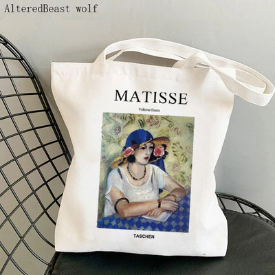 Geantă de cumpărături pentru femei Grand palalis vintage Matisse the cut outs Geanta publicitară de expoziție Harajuku Geanta de umăr din pânză pentru cumpărături