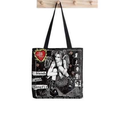 Shopper One Tree Hill Friends Nyomtatott táska női Harajuku vásárló kézitáska lány Vállas bevásárlótáska Lady Canvas Bag