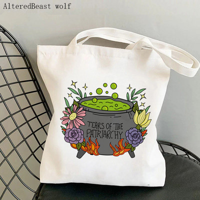Ženska torba na rame VJEŠTIČKI UZORAK magična tarot karta vještičja platnena torba s printom Harajuku torba za kupnju torba za djevojku Tote Lady Bag