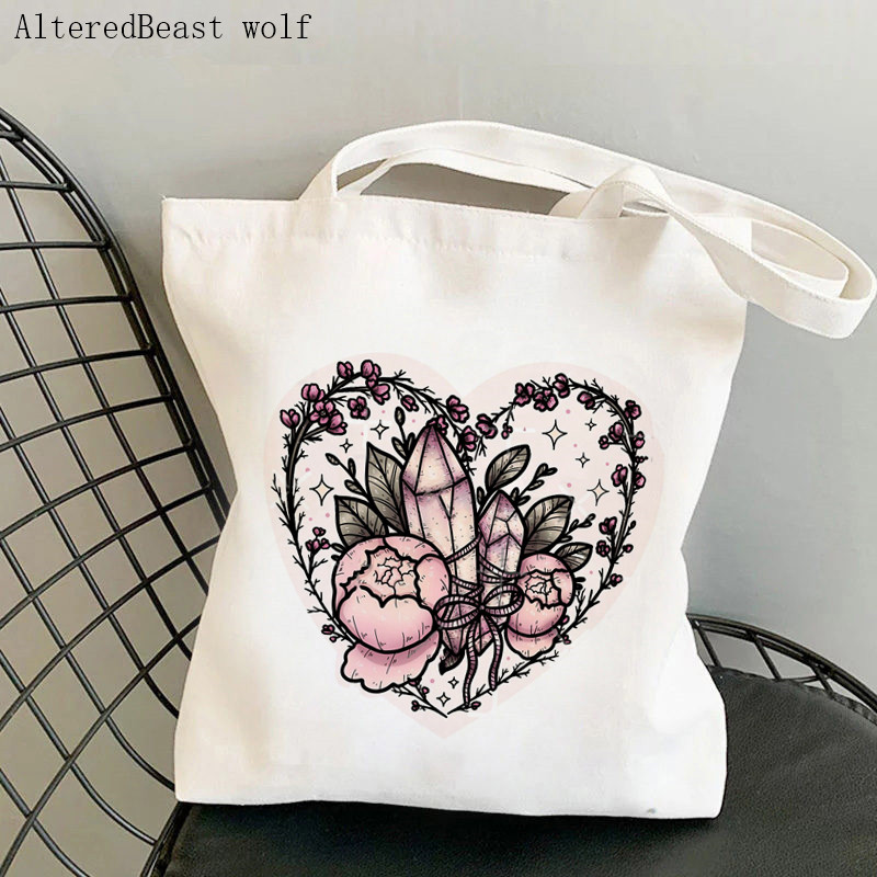 Ženska torba na rame VJEŠTIČKI UZORAK magična tarot karta vještičja platnena torba s printom Harajuku torba za kupnju torba za djevojku Tote Lady Bag