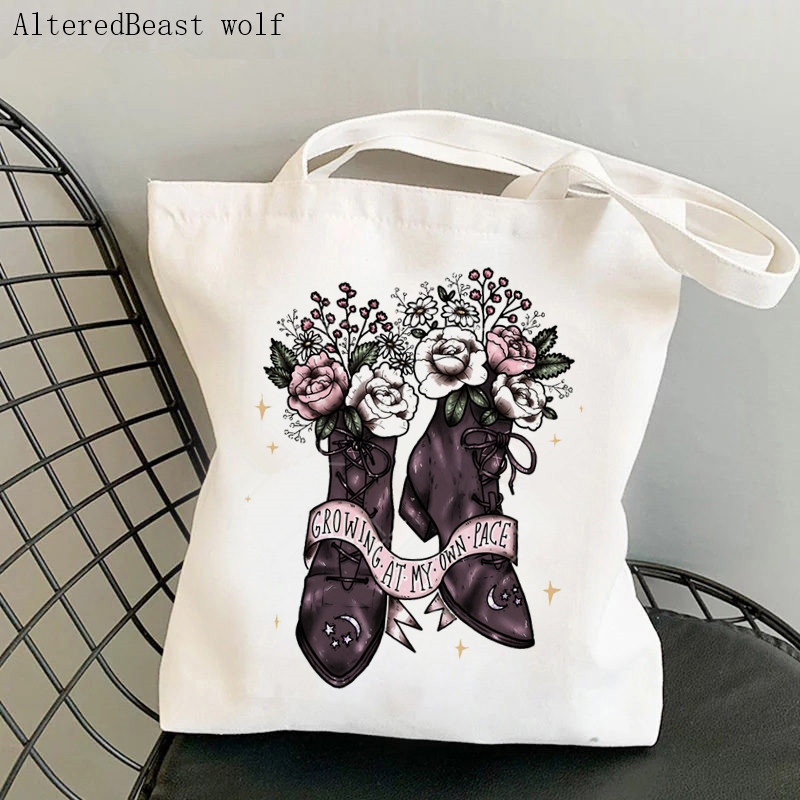 Ženska torba na rame VJEŠTIČKI UZORAK magična tarot karta vještičja platnena torba s printom Harajuku torba za kupnju torba za djevojku Tote Lady Bag