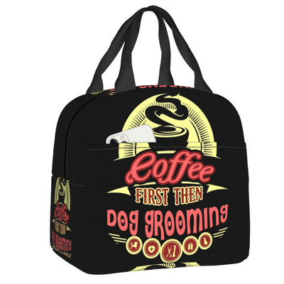 Koerte hooldamise režiim naljakas armsa lemmiklooma koerte hooldaja isolatsiooniga söögikott naistele kaasaskantav termojahuti lõunasöök, piknikureis