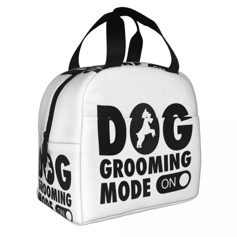 Koerte hooldamise režiim naljakas armsa lemmiklooma koerte hooldaja isolatsiooniga söögikott naistele kaasaskantav termojahuti lõunasöök, piknikureis