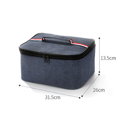 Vastag hordozható négyzet alakú szigetelt ebédtáska nagy kapacitású piknik Bento Box termikus táska hűtő jégcsomag élelmiszer tároló kézitáskák