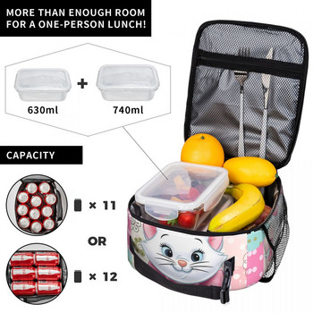 Ταινία Marie Cat Insulated Lunch Tote Bag for Women Funny Film Kitten Resuable Thermal Cooler Bento Box Work School Travel