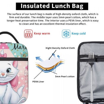 Ταινία Marie Cat Insulated Lunch Tote Bag for Women Funny Film Kitten Resuable Thermal Cooler Bento Box Work School Travel