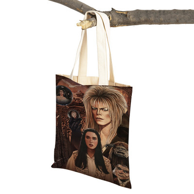 Klasikinio filmo labirintas „Lady Travel Tote“ rankinė „Double Print“ moteriškas pirkinių krepšys Daugkartinis sulankstomas drobinis pirkėjo krepšys