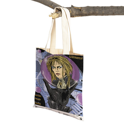 Klasikinio filmo labirintas „Lady Travel Tote“ rankinė „Double Print“ moteriškas pirkinių krepšys Daugkartinis sulankstomas drobinis pirkėjo krepšys