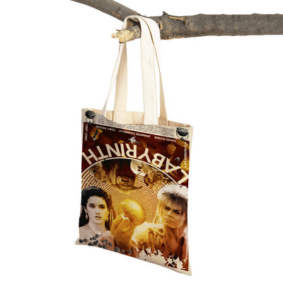 Klasikinio filmo labirintas „Lady Travel Tote“ rankinė „Double Print“ moteriškas pirkinių krepšys Daugkartinis sulankstomas drobinis pirkėjo krepšys