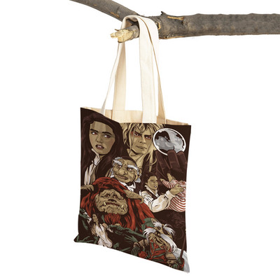 Klasikinio filmo labirintas „Lady Travel Tote“ rankinė „Double Print“ moteriškas pirkinių krepšys Daugkartinis sulankstomas drobinis pirkėjo krepšys