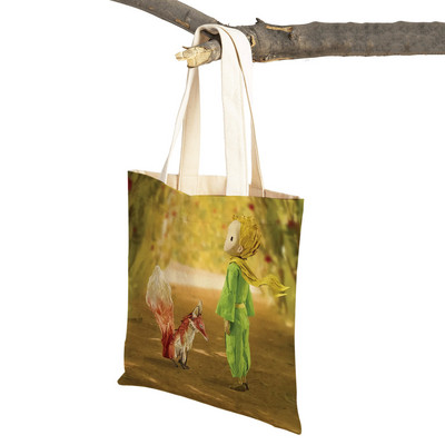 Little Prince ženska torba za kupnju s dvostrukim printom Modna klasična anime crtana studentska platnena putna torba za djecu, dječake, djevojčice