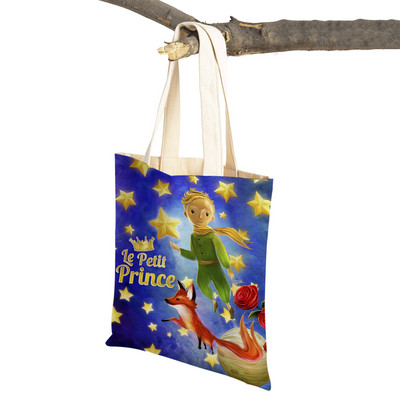 Little Prince ženska torba za kupnju s dvostrukim printom Modna klasična anime crtana studentska platnena putna torba za djecu, dječake, djevojčice