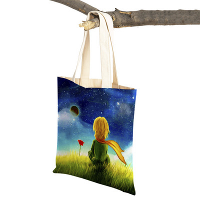Little Prince ženska torba za kupnju s dvostrukim printom Modna klasična anime crtana studentska platnena putna torba za djecu, dječake, djevojčice
