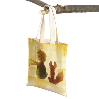 Little Prince ženska torba za kupnju s dvostrukim printom Modna klasična anime crtana studentska platnena putna torba za djecu, dječake, djevojčice