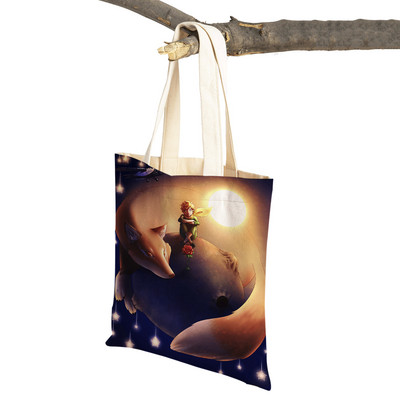 Little Prince ženska torba za kupnju s dvostrukim printom Modna klasična anime crtana studentska platnena putna torba za djecu, dječake, djevojčice