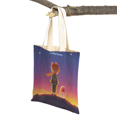 Little Prince ženska torba za kupnju s dvostrukim printom Modna klasična anime crtana studentska platnena putna torba za djecu, dječake, djevojčice