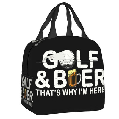Golfové izolované obedové tašky na školské práce, piknik, športy, golf, prenosný tepelný chladič, bento box pre ženy a deti