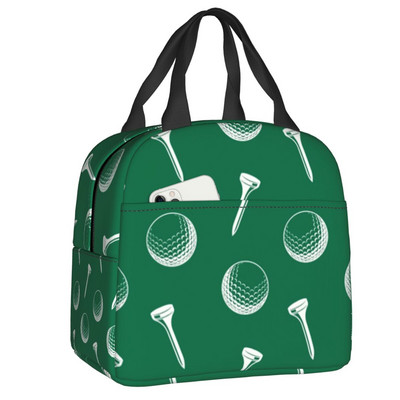 Golfové izolované obedové tašky na školské práce, piknik, športy, golf, prenosný tepelný chladič, bento box pre ženy a deti
