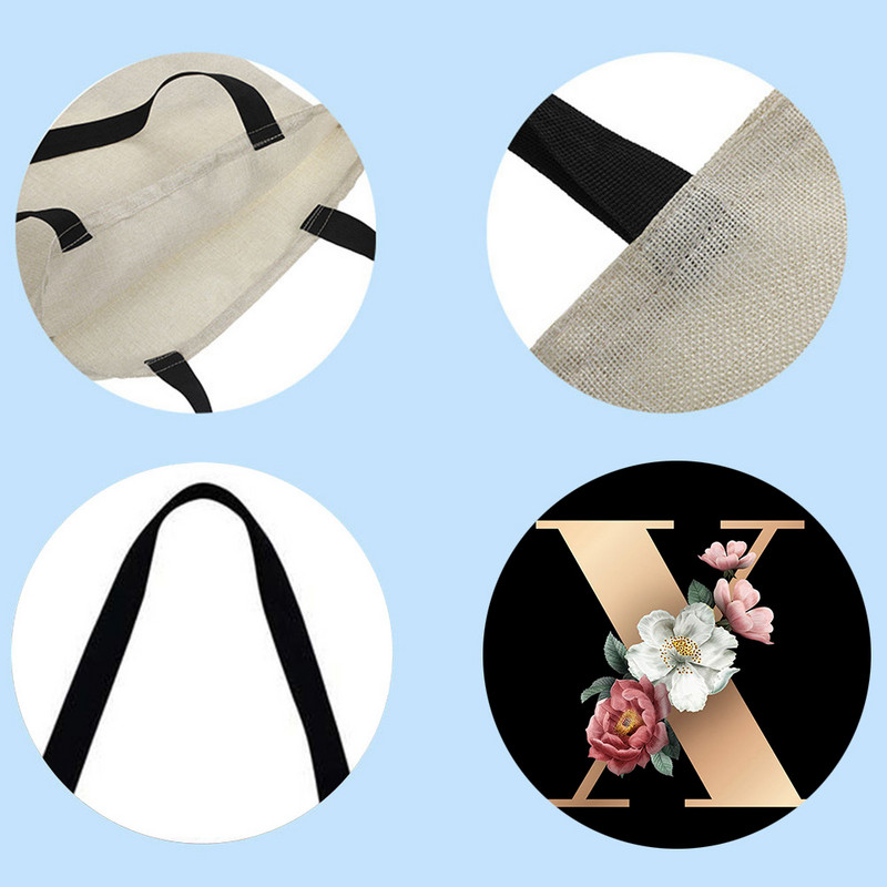 Alkalmi válltáskák női válltáskák vászon parti ábécé nyomtatott táskák kézitáskák nagy kapacitású kézitáskák