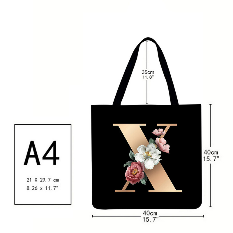 Alkalmi válltáskák női válltáskák vászon parti ábécé nyomtatott táskák kézitáskák nagy kapacitású kézitáskák