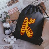 Rucsac cu șnur, imprimeu cu alfabet Kawaii, bărbați, femei, și genți de sport portabile Geanta albă cu șnur Rucsac școlar pentru copii