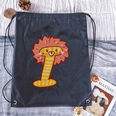 Rucsac cu șnur, imprimeu cu alfabet Kawaii, bărbați, femei, și genți de sport portabile Geanta albă cu șnur Rucsac școlar pentru copii