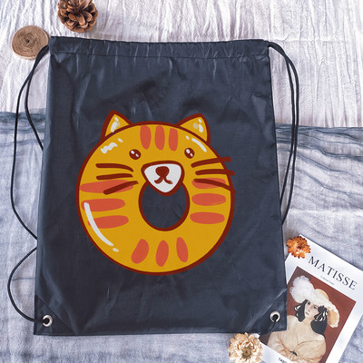 Rucsac cu șnur, imprimeu cu alfabet Kawaii, bărbați, femei, și genți de sport portabile Geanta albă cu șnur Rucsac școlar pentru copii