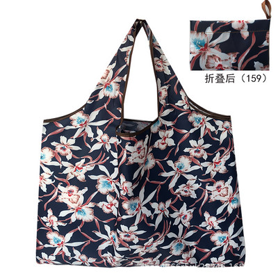 Ženska sklopiva torba za kupovinu Ženska eko torbica za kupovinu Ženska torbica velikog kapaciteta za višekratnu upotrebu s cvijećem i voćem i povrćem