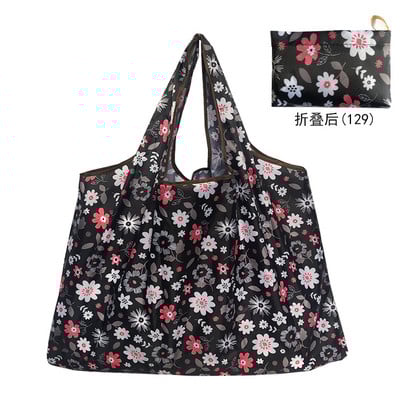 Ženska sklopiva torba za kupovinu Ženska eko torbica za kupovinu Ženska torbica velikog kapaciteta za višekratnu upotrebu s cvijećem i voćem i povrćem