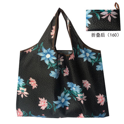 Ženska sklopiva torba za kupovinu Ženska eko torbica za kupovinu Ženska torbica velikog kapaciteta za višekratnu upotrebu s cvijećem i voćem i povrćem