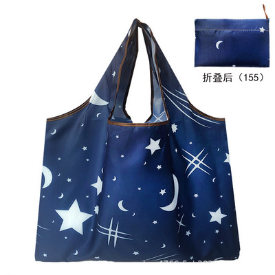 Ženska sklopiva torba za kupovinu Ženska eko torbica za kupovinu Ženska torbica velikog kapaciteta za višekratnu upotrebu s cvijećem i voćem i povrćem