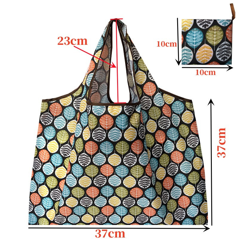 Ženska sklopiva torba za kupovinu Ženska eko torbica za kupovinu Ženska torbica velikog kapaciteta za višekratnu upotrebu s cvijećem i voćem i povrćem