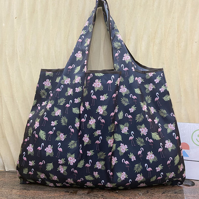 Genți de cumpărături mari de desene animate Genți de mână reutilizabile pentru doamne Genți de umăr de călătorie, pliabile, portabile, de buzunar, genți de depozitare.