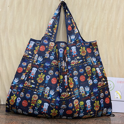 Genți de cumpărături mari de desene animate Genți de mână reutilizabile pentru doamne Genți de umăr de călătorie, pliabile, portabile, de buzunar, genți de depozitare.